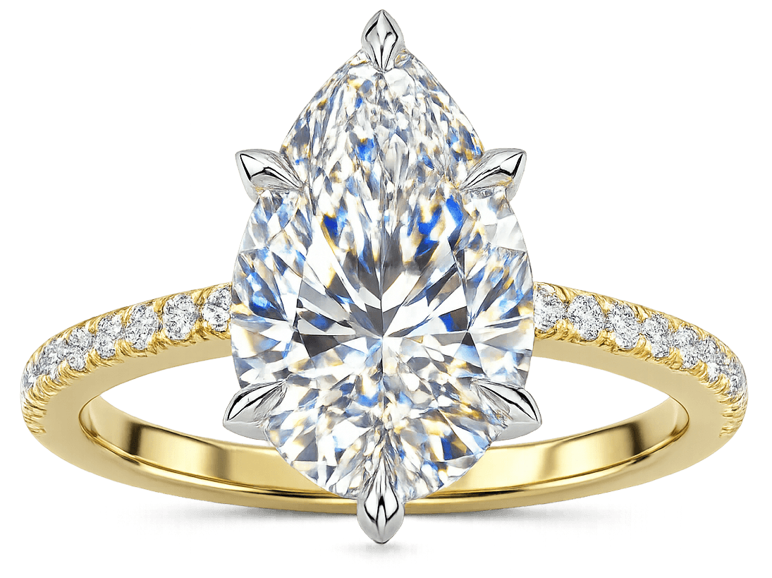 Pear Hidden Halo Pavé